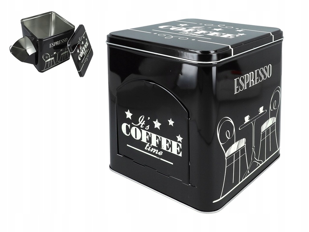 Puszka metalowa z otworem np. na kapsułki do ekspr