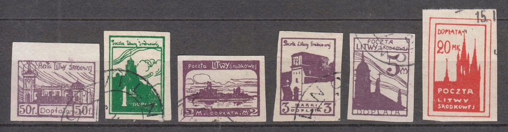 1921 Litwa Środkowa dopłaty Fi 1-6A