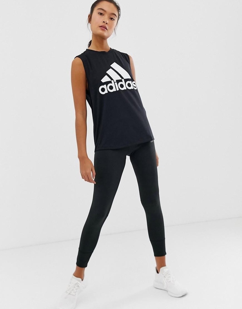 L2E111*ADIDAS TOP SPORTOWY CZARNY S 36 T01