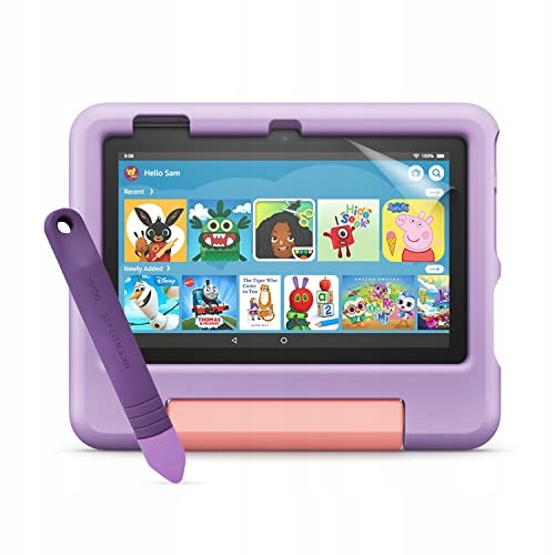 Fire 7 Kids tablet (16 GB, Purple) + child-friendl