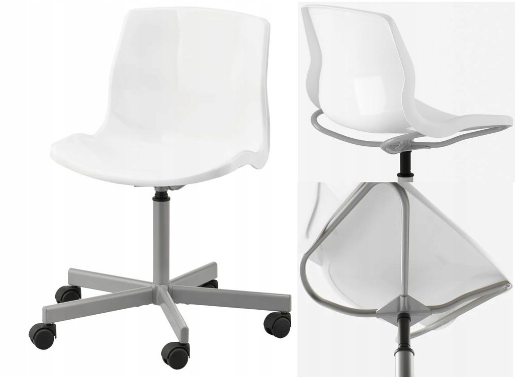 Ikea Snille Krzeslo Obrotowe Biurowe Biale 8980869663 Oficjalne Archiwum Allegro