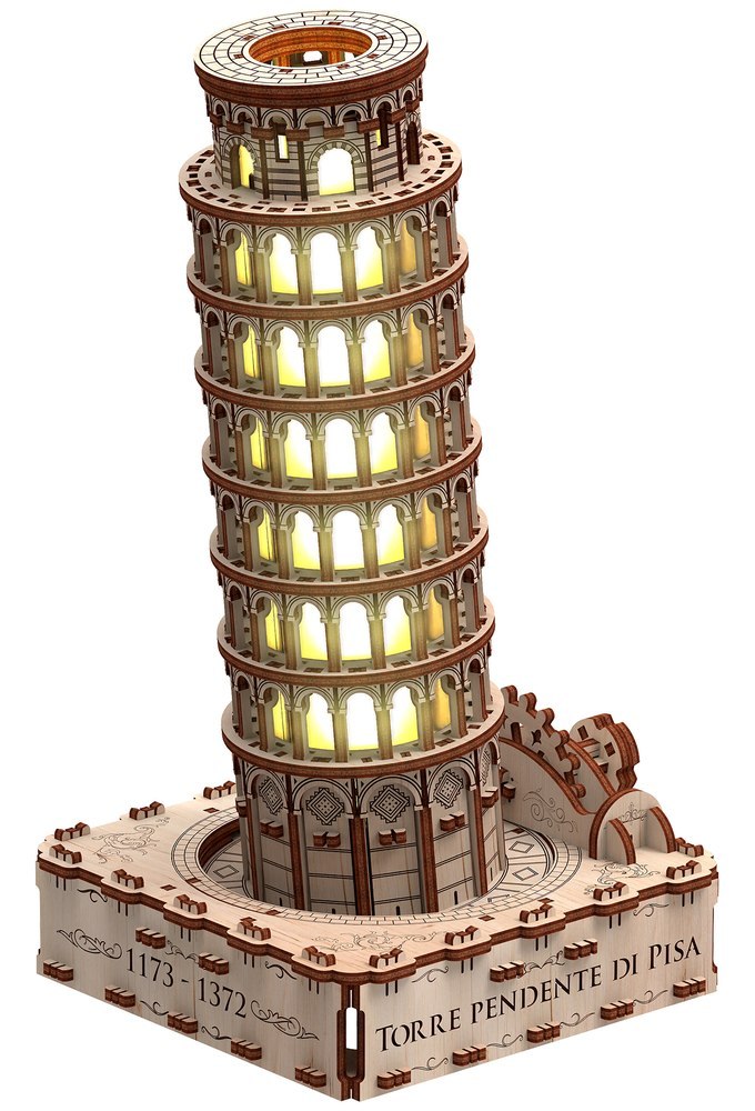 Mr.Playwood Drewniany Model Leaning Tower Of Pisa