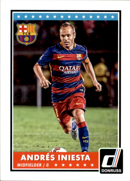 2015 DONRUSS PANINI Andres Iniesta BARCELONA