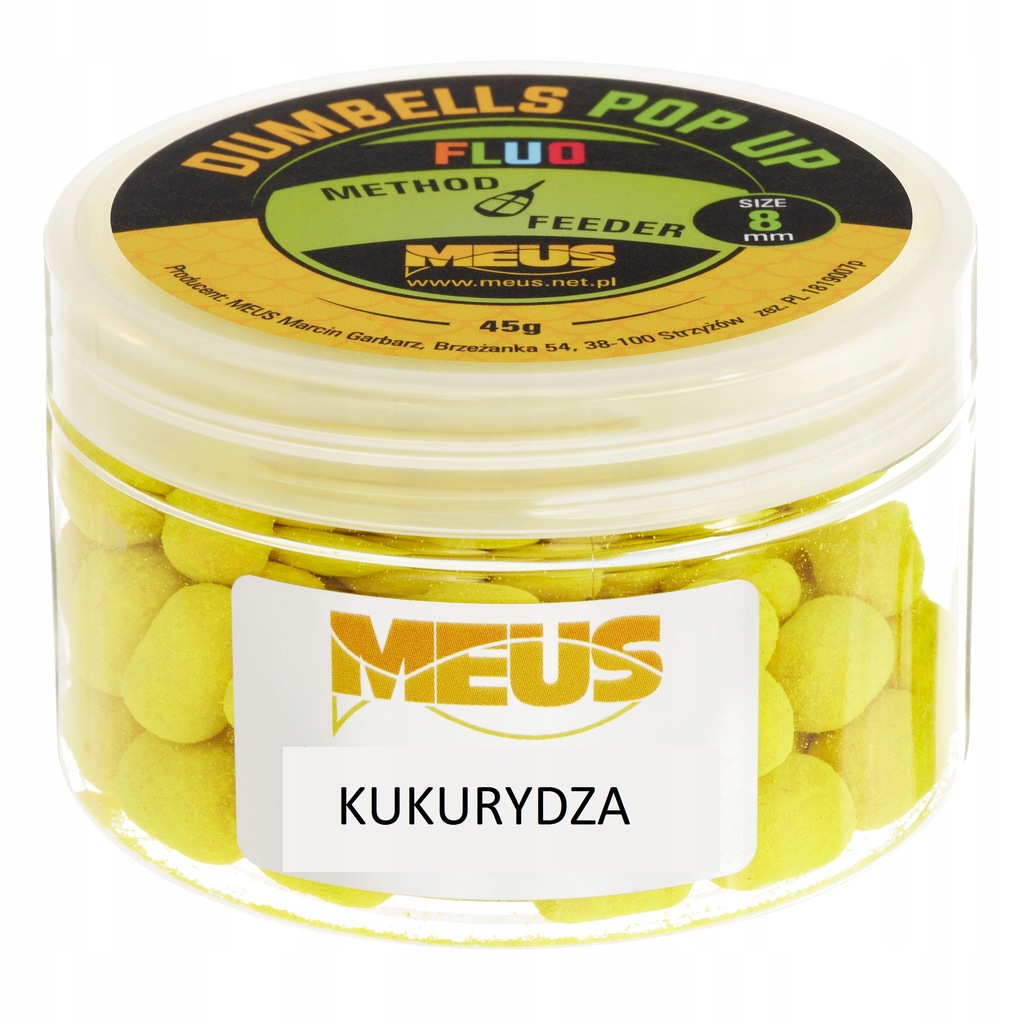 KULKI MEUS DUMBELLS Pop Up Fluo 8mm 45g KUKURYDZA