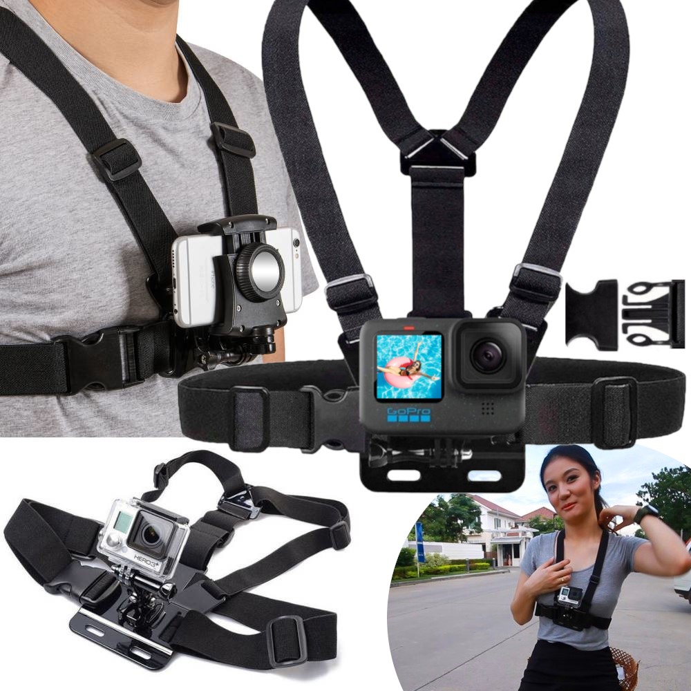 SZELKI NA KLATKĘ PIERSIOWĄ DO TELEFONU UCHWYT DO GOPRO KAMER SPORTOWYCH 5W1