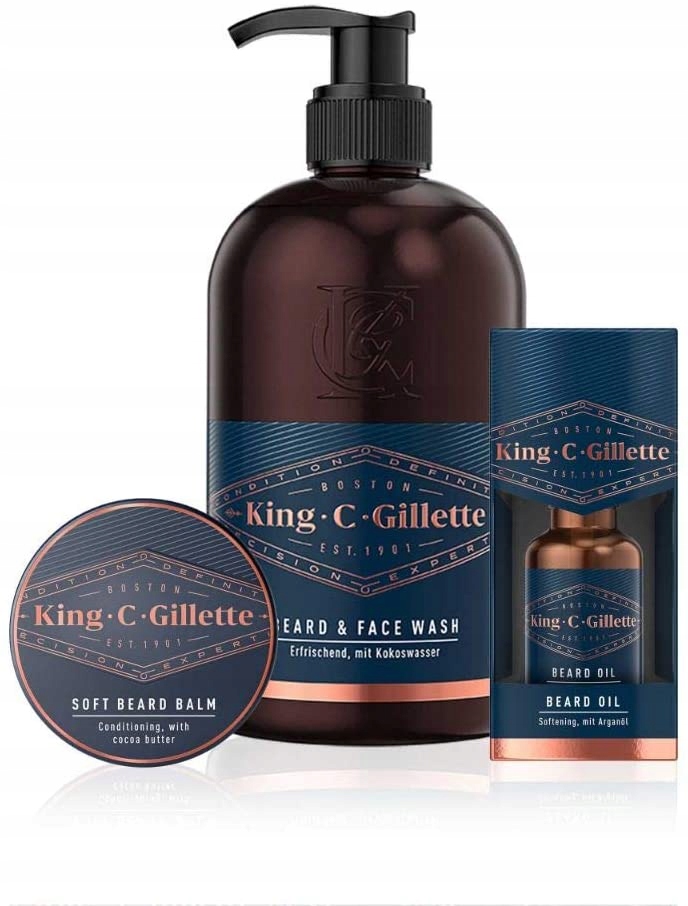 King C. Gillette Bartpflege Set mit Bartöl Herren