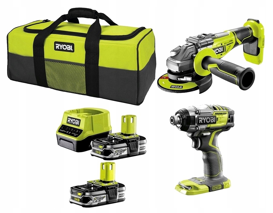 RYOBI R18IDAG7-225S 2x2,5Ah R18IDBL R18AG7 - 12013151695 - oficjalne ...
