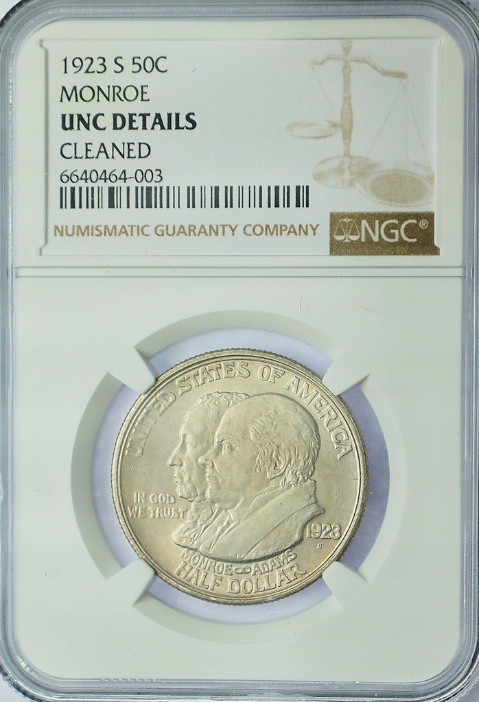 fg USA 1/2 dolara 1923 S Monroe NGC UNC