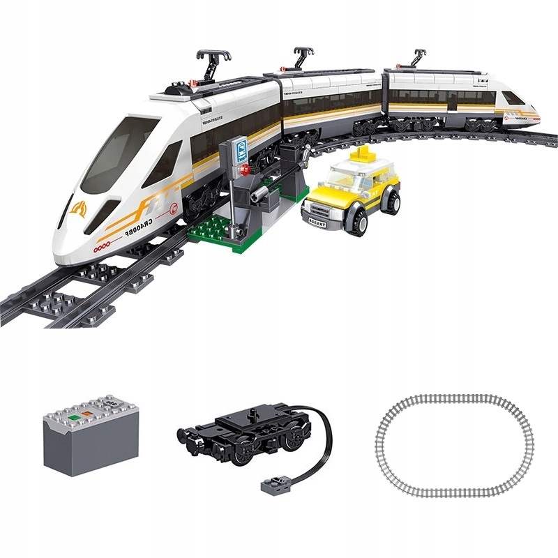 klocki POCIĄG ELEKTRYCZNY +TORY 108cm + karta LEGO