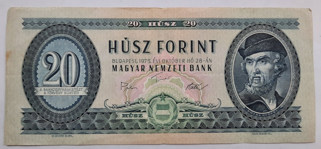 Banknot 20 forint 1975 r.