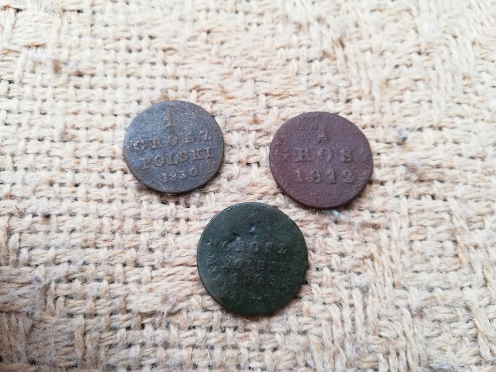 Zestaw monet stare monety 1 grosz 1812 1825 1830