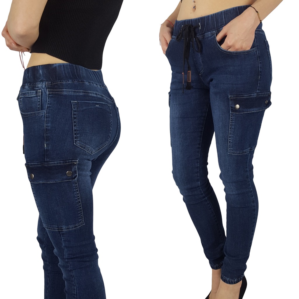 #DAMSKIE SPODNIE JEANS MŁODZIEŻOWE BOJÓWKI CARGO 5