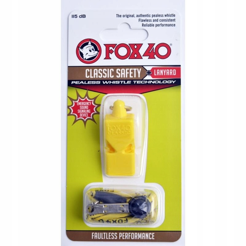 Gwizdek Fox 40 Classic + sznurek 9903-0208 żółty