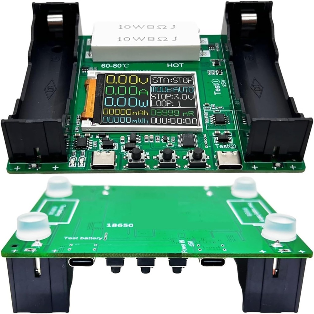 Tester Pojemności Akumulatorów Miernik Ogniw LCD 18650 USB-C