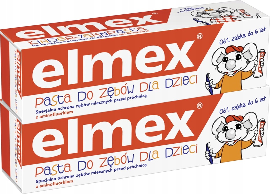 Elmex Pasta do zębów dla dzieci 0-6lat 50ml 2szt