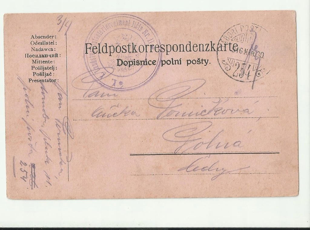 295/ Feldpost 1916