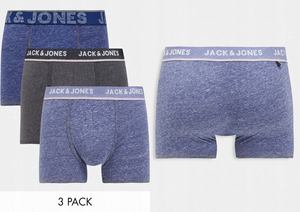 JACK & JONES KLASYCZNE BOKSERKI Z LOGO 3 PAK L