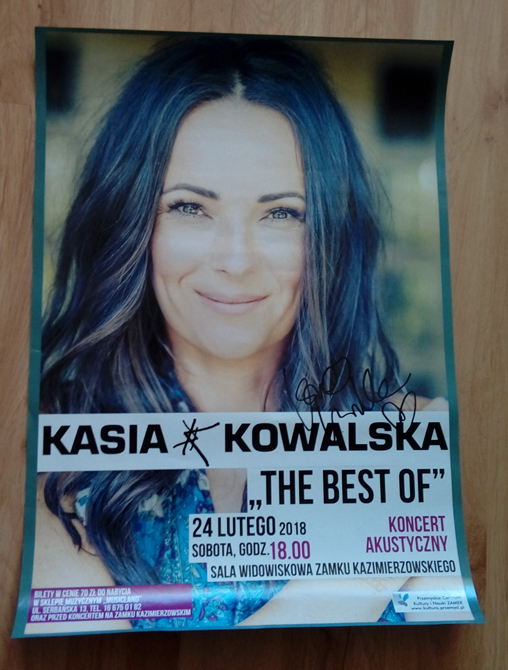 Kasia Kowalska- plakat - autograf- aukcja dla Kuby
