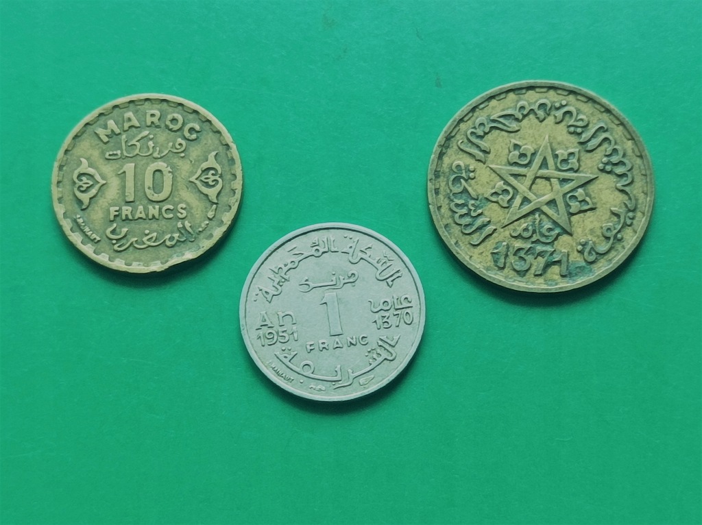 MAROKO (Starsze) - Zestaw 3 monet każda inna M24