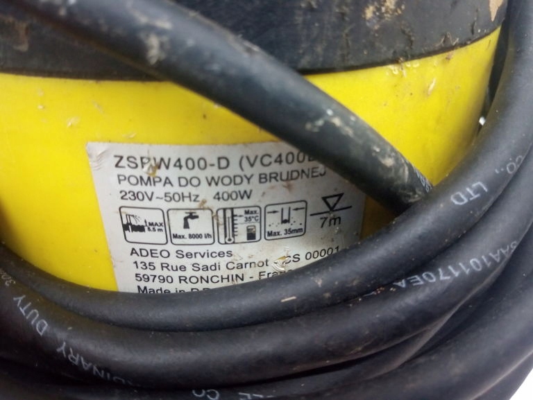 POMPA DO WODY BRUDNEJ ZSPW400-D 400W - 8334438763 - oficjalne archiwum ...