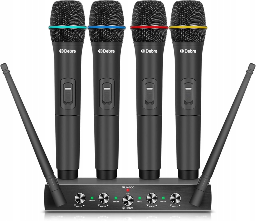 System mikrofonowy Debra Audio AU400 Pro UHF 4 kanały z 4 mikrofonami