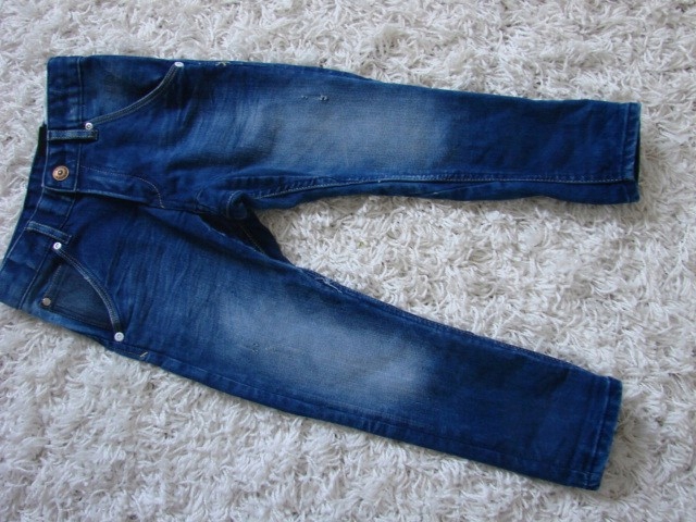 H&M SPODNIE 104 3 4 DENIM OBNIŻONY KROK DENIM