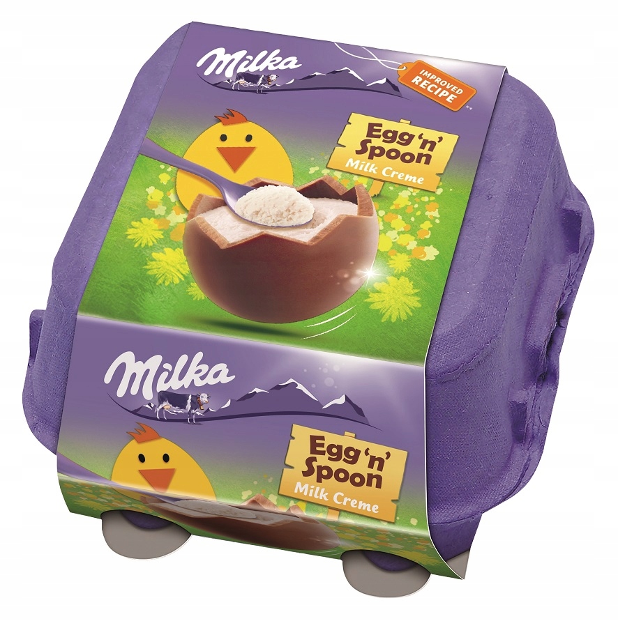 Купить Milka 4 шоколадных яйца со сливками и ложкой 136г: отзывы, фото ...