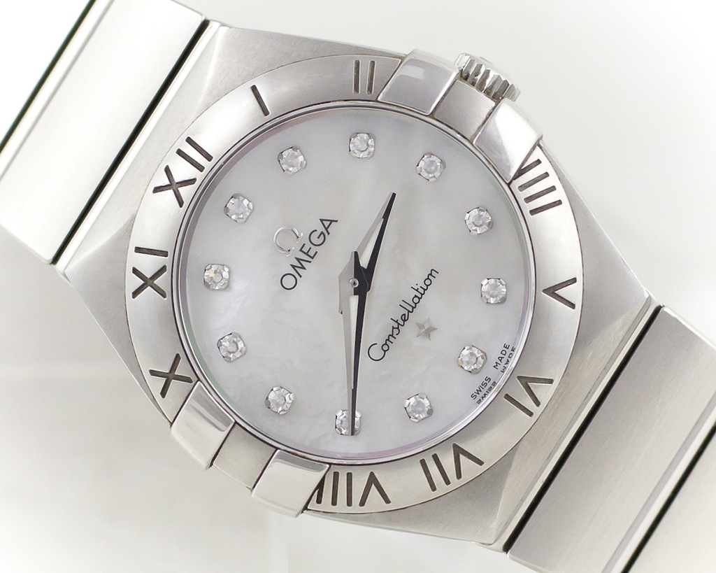 OMEGA CONSTELLATION LADIES MOP QUARTZ 27MM DIAMOND