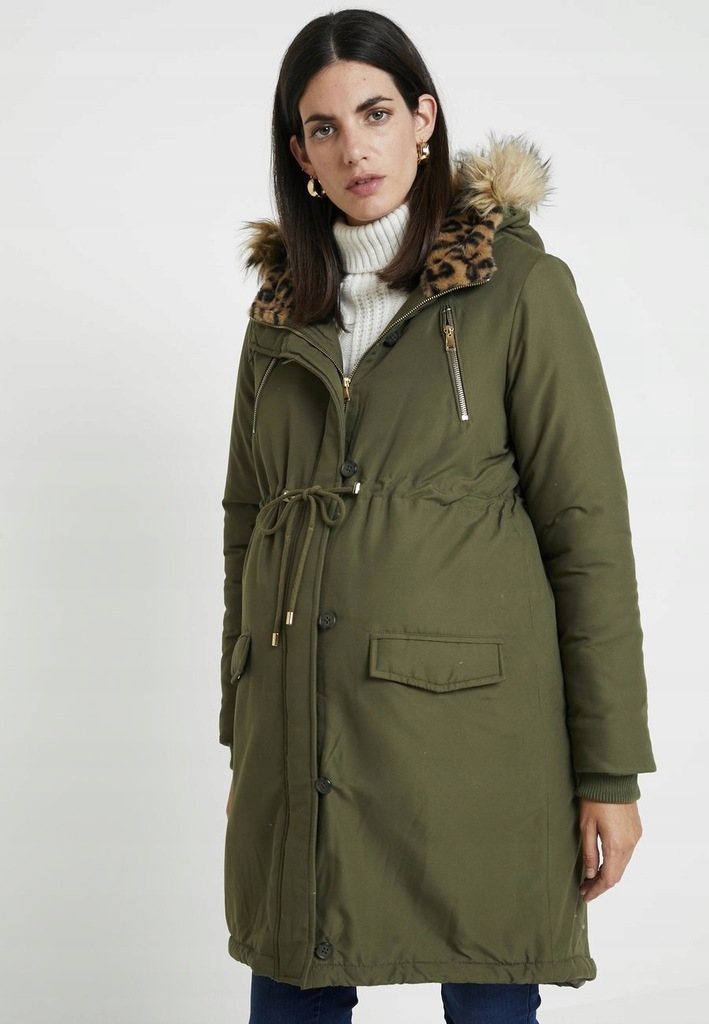 MAMALICIOUS MATERNITY KURTKA ZIELONA PARKA S 1BSJ