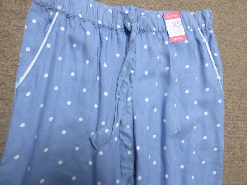 PRIMARK SPODNIE DO SPANIA BLUE DOTS 50/52