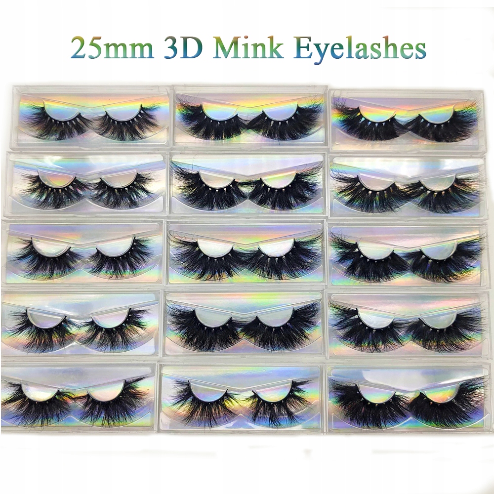 25mm Mink Eyelashes Dramatic Bulk Items 3D Mink