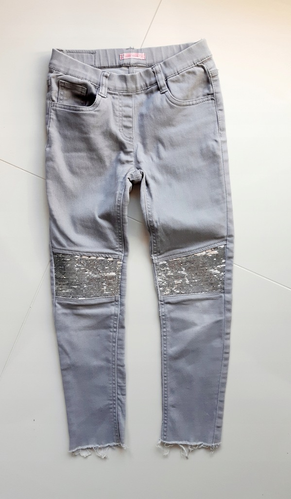 COOLCLUB rurki jeans r 134 cm szare cekiny