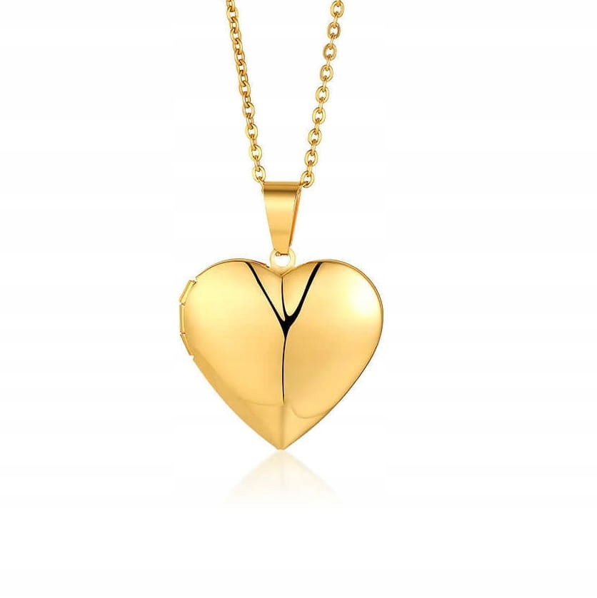 Naszyjnik złoty serce serduszko sekretnik otwierany na zdjęcie Walentynki