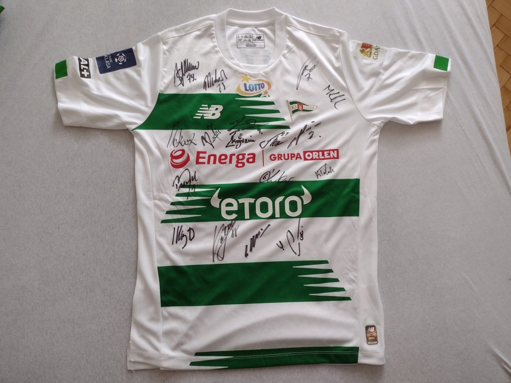 Koszulka meczowa Lechia Gdańsk Witan 80 autografy całej drużyny