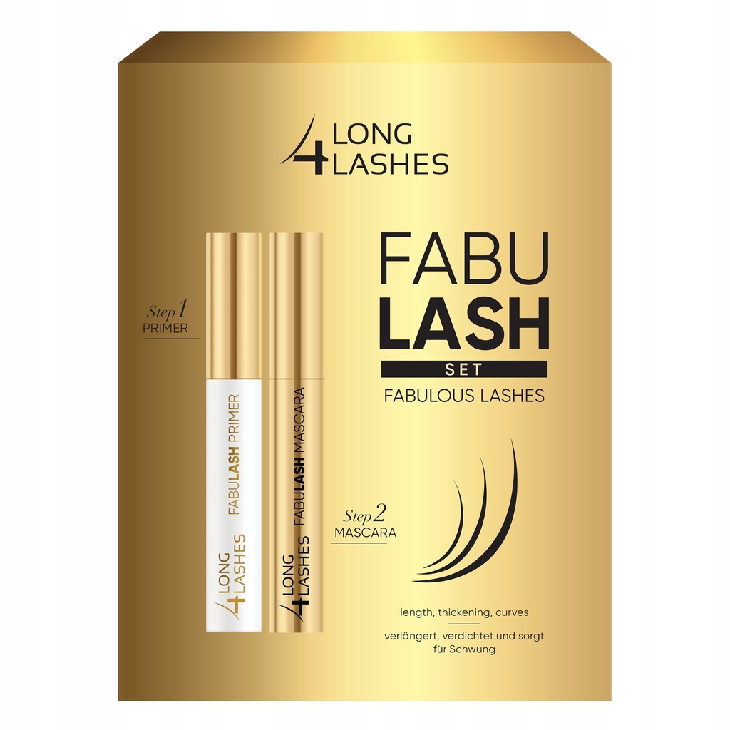 Long 4 Lashes Fabulash Set - (Step 1-Primer 9ml+ S