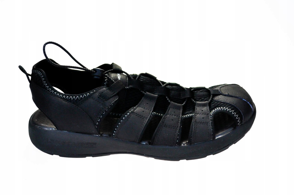 Buty Skechers melbo Sandały czarne skóra r.46