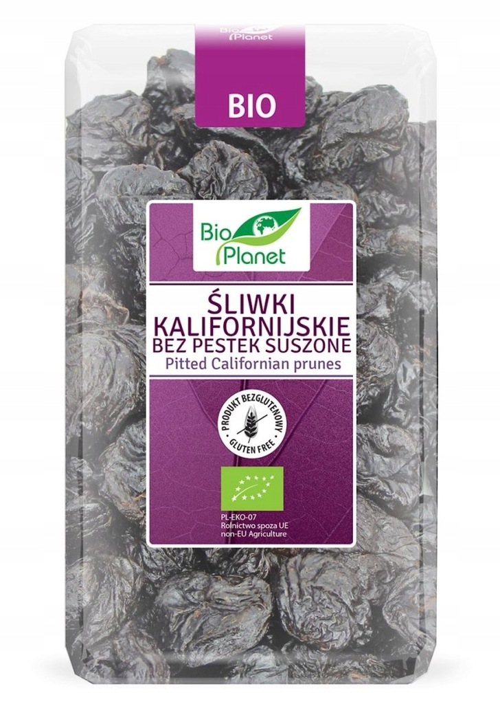 ŚLIWKI KALIFORNIJSKIE BEZ PESTEK BEZGLUTENOWE BIO 1 kg - BIO PLANET