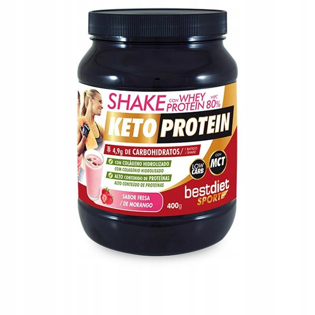 Smoothie Keto Protein Shake Truskawka Białko (4