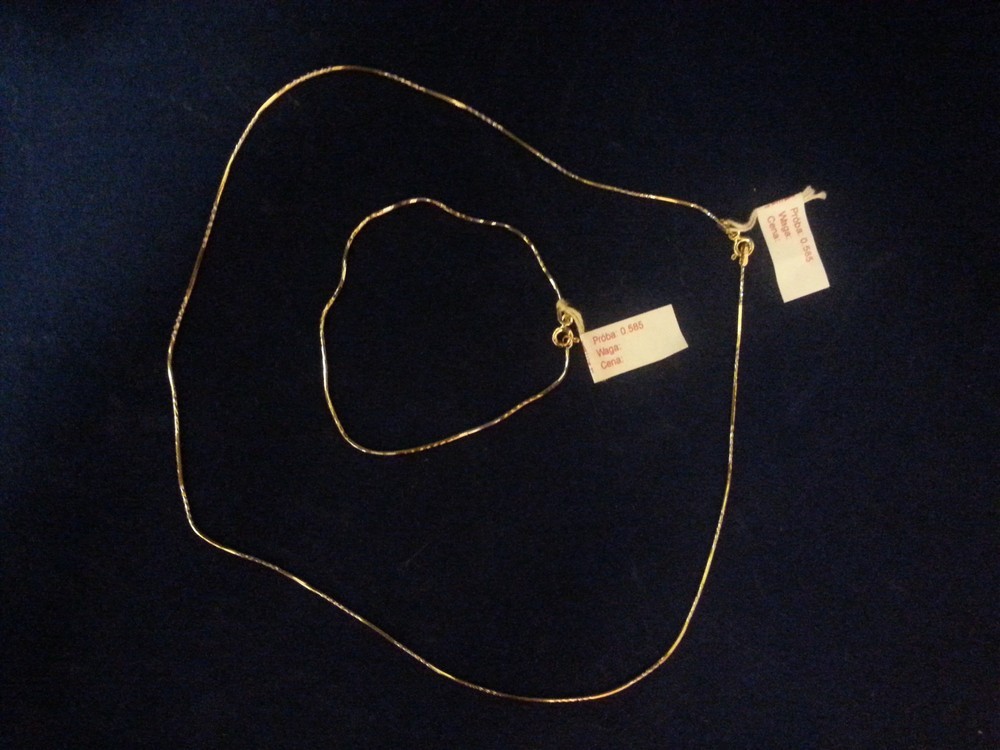 Złoty łańcuszek + bransoletka złota