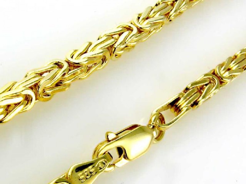 Złoty łańcuch 585 dla mężczyzny masywny modny splot królewski r60