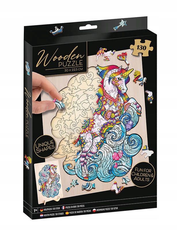Grafix Puzzle Drewniane 130 Elementów Jednorożec