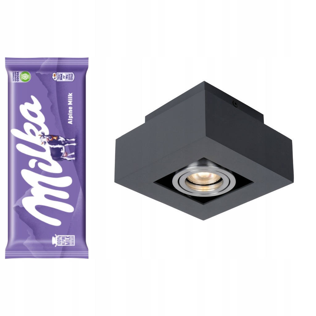 Downlight Italux CASEMIRO czarny aluminiowy IT8002S1-BK/AL + Milka