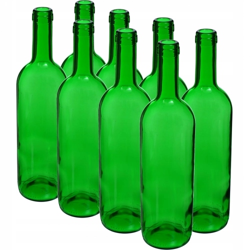 butelka na wino zielona 0,75 l 8 szt. zgrzewka