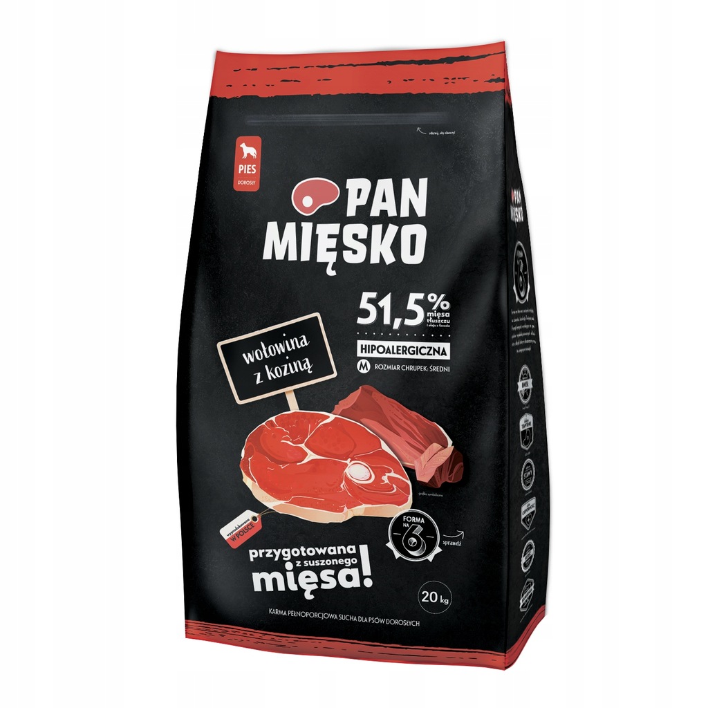 Pan Mięsko wołowina z koziną M 20 kg