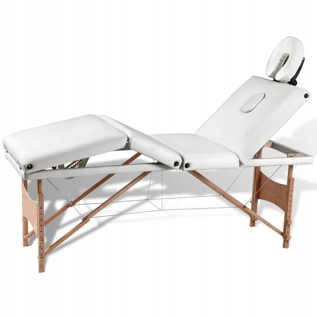 vidaXL Kremowo-biały składany stół do masażu 4