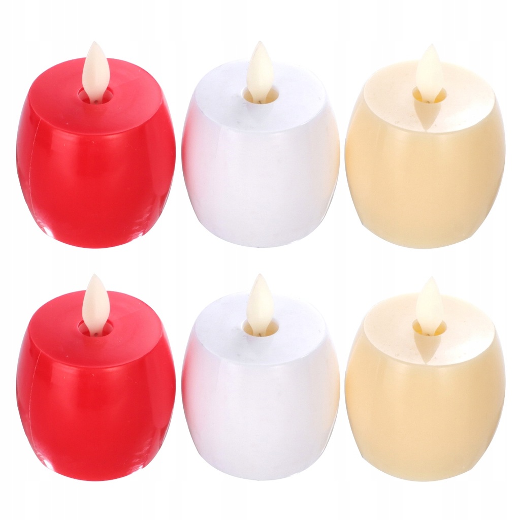 6 sztuk Plastikowa świeca w kształcie jabłek Świec