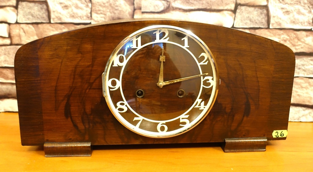 H.A U Hamburg Amerikanische Uhrenfabrik ładny ,stary, zegar kominkowy(26)