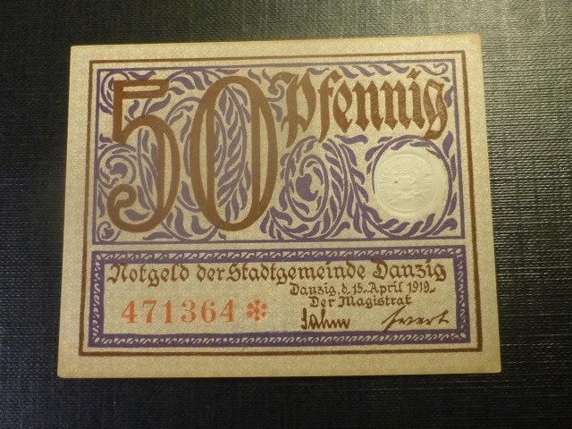 Danzig,50 Fennigów 1919r.