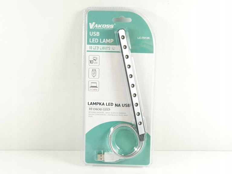 LAMPKA VAKOSS DIODOWA 10 LED USB DO LAPTOPA