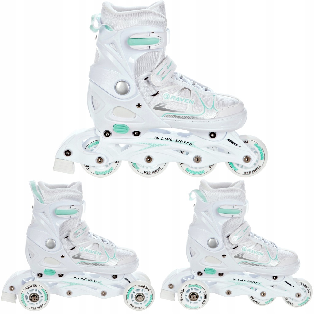 Rolko-Wrotki 3w1 Regulowane RAVEN Spirit White/Mint 40-43